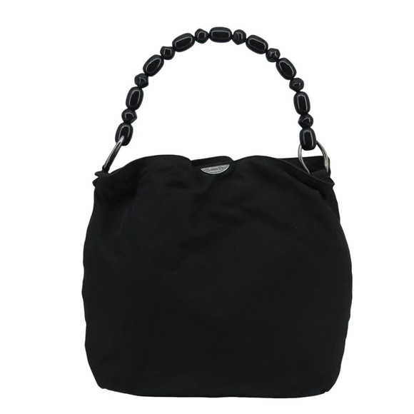 Christian Dior Maris Pearl Shoulder Bag Nylon Black Silver Auth fm4147 - Picture 2 of 16